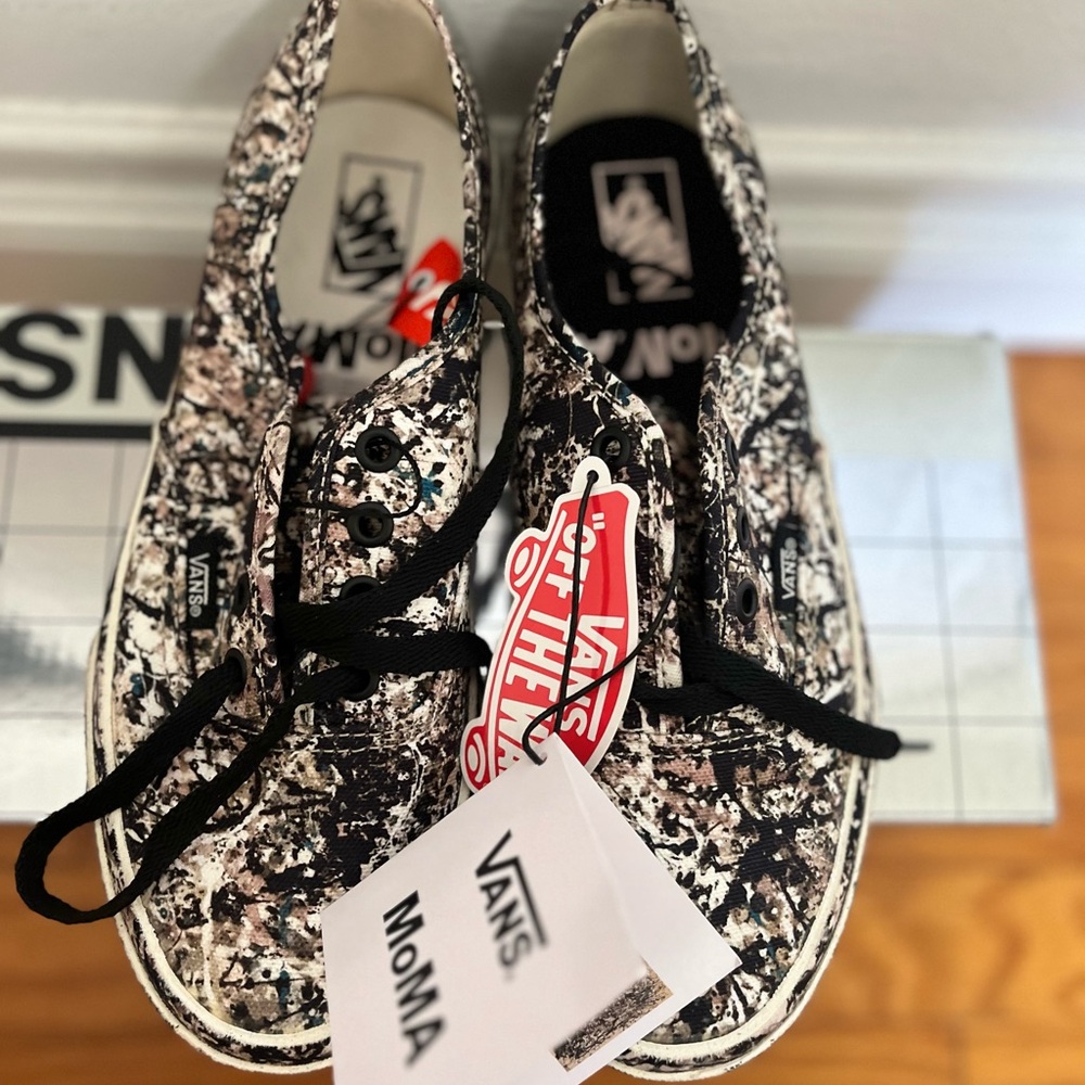 Vans MoMA Black and White Artistic Sneakers